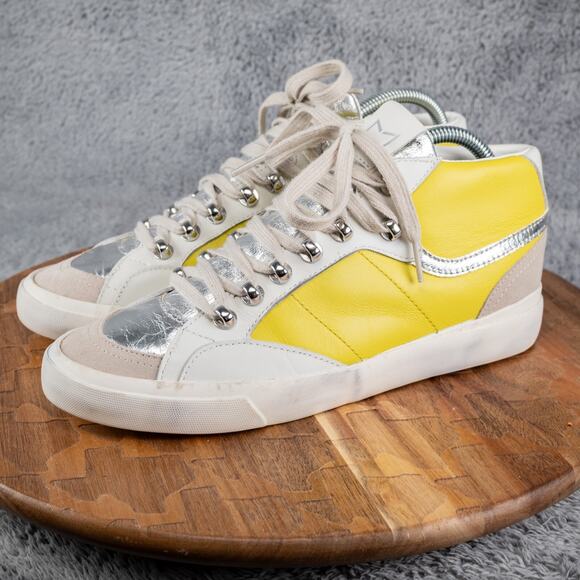 Marc Fisher LTD Merin 3 Shoe Womens 9 White Leather Lace Up Mid Casual Sneaker - Picture 3 of 7